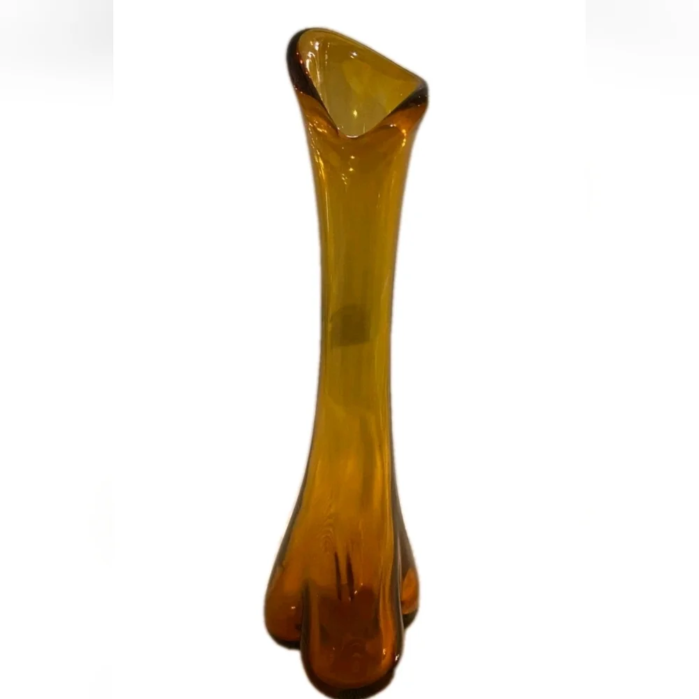 Viking Glass Bud Vase Orange MCM Mid Century Retro Modern Vintage